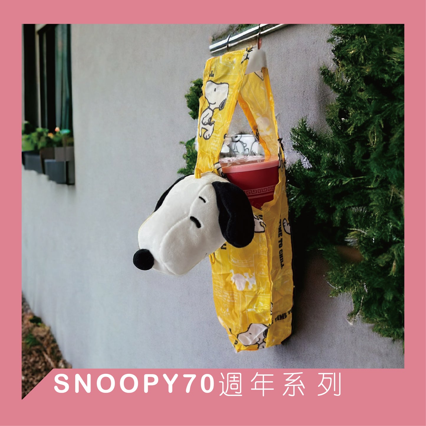 【現貨】【Snoopy 70週年經典公仔萬用提袋/飲料袋】