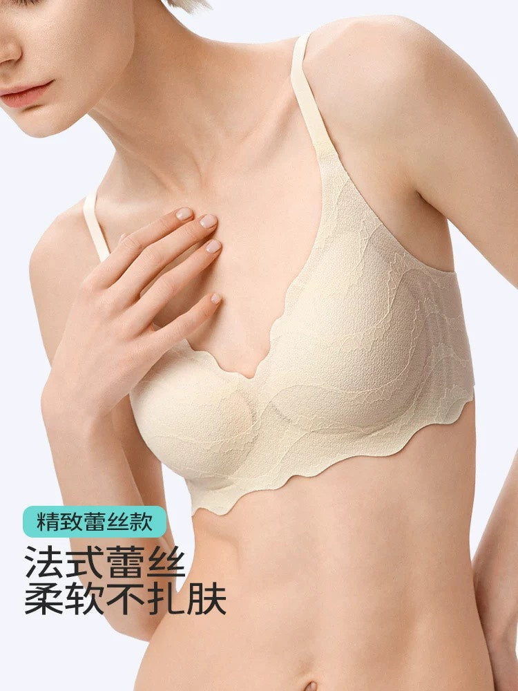 【新品】【華歌爾】【花波媛漾無痕舒貼無鋼圈內衣】