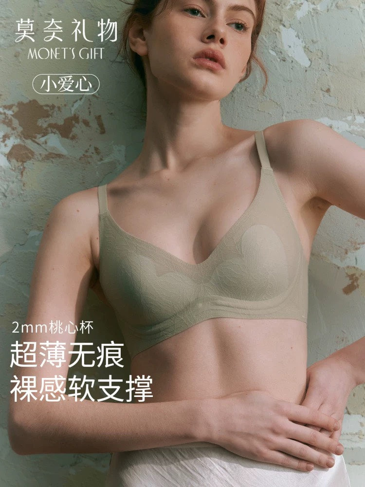【新品】【莫奈】【愛心網紗極薄無鋼圈內衣】