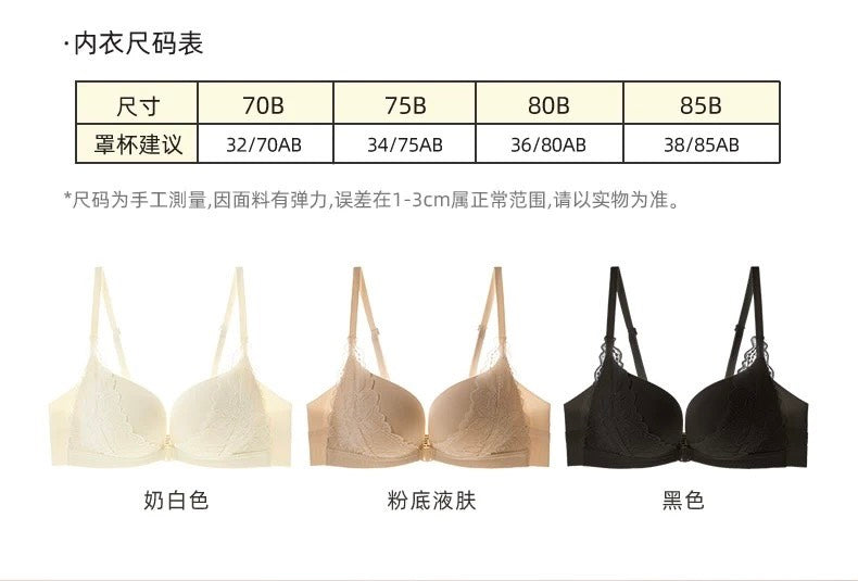 【新品】【內在美密碼】【花顏蕾絲提拉聚攏美背前扣無鋼圈內衣】