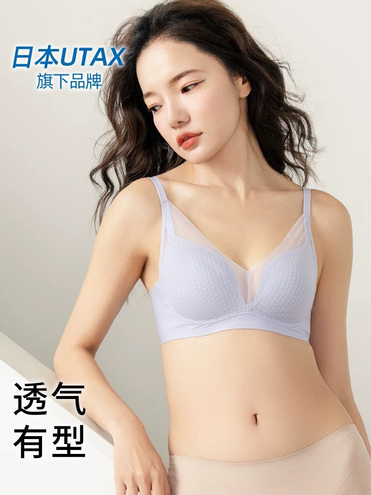 【新品】【內在美密碼】【蜂漾裸紗V弧提拉無鋼圈內衣】