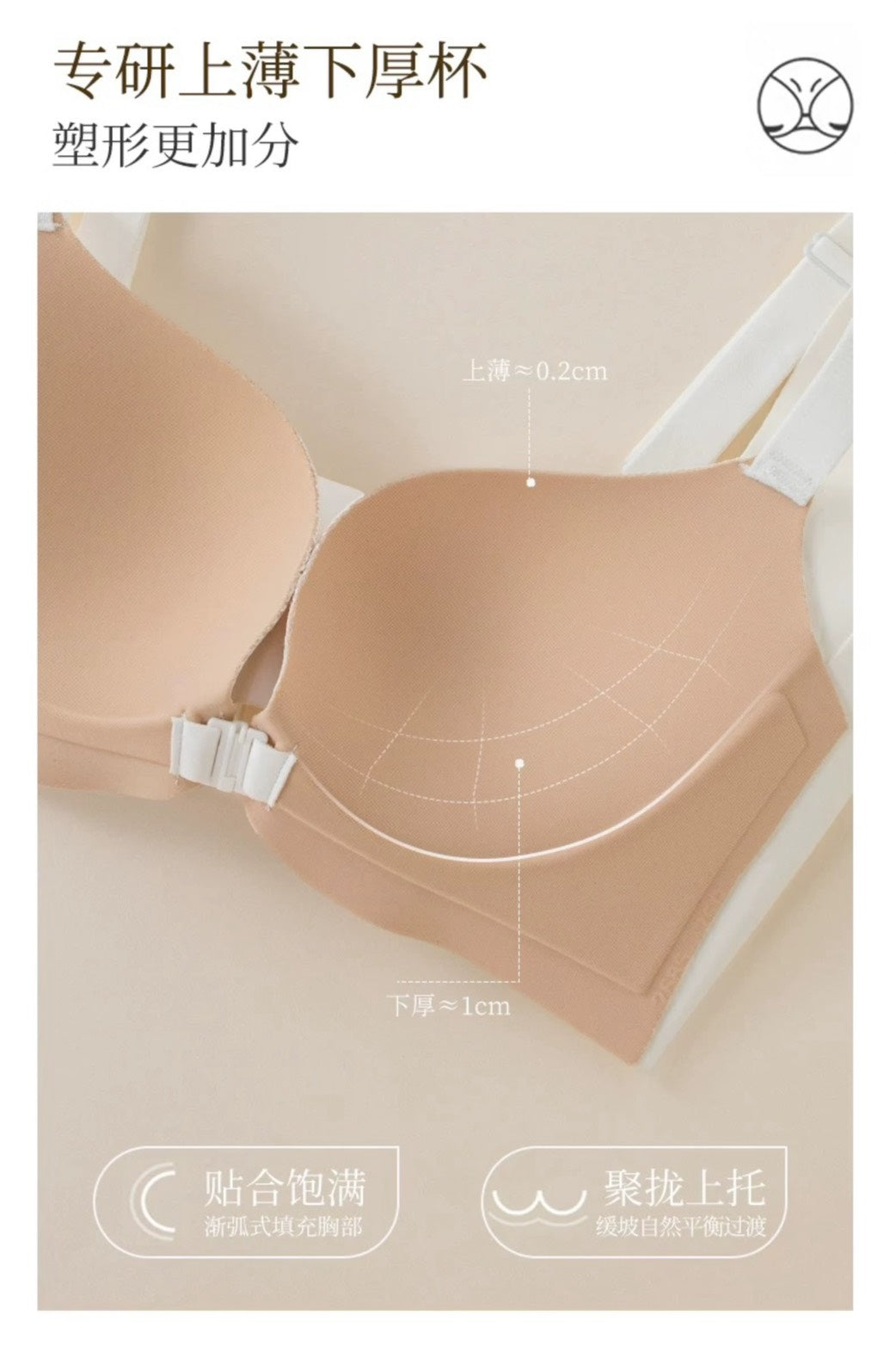 【新品】【內在美密碼】【拼接蕾絲前扣聚攏收副乳無鋼圈內衣】